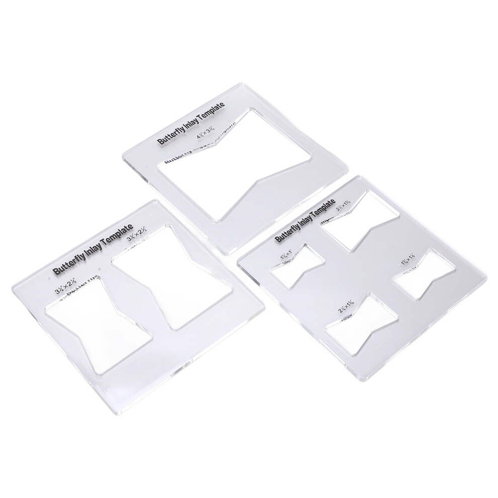 3Pcs Butterfly Inlay Template Router Woodworking Accessory 610830830809