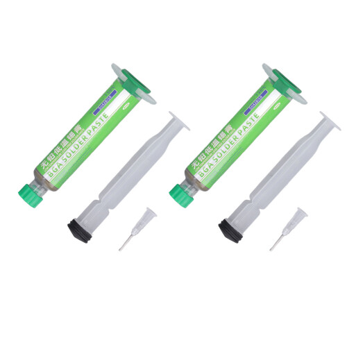 2x Lötpaste-Spritze hochfest eutektisch niedrigschmelzend 1