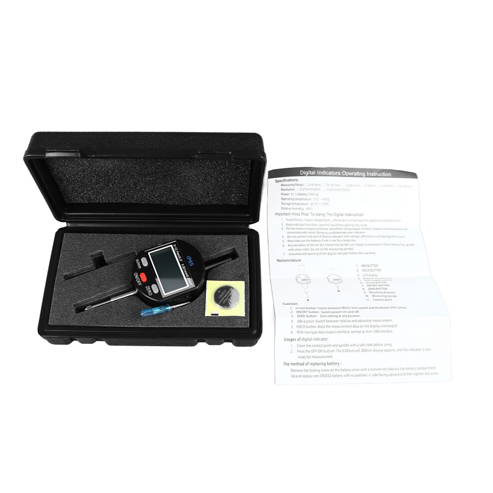 Digital Dial Indicator 0-12.7Mm 0.001Mm Ip65 Waterproof 323163077581