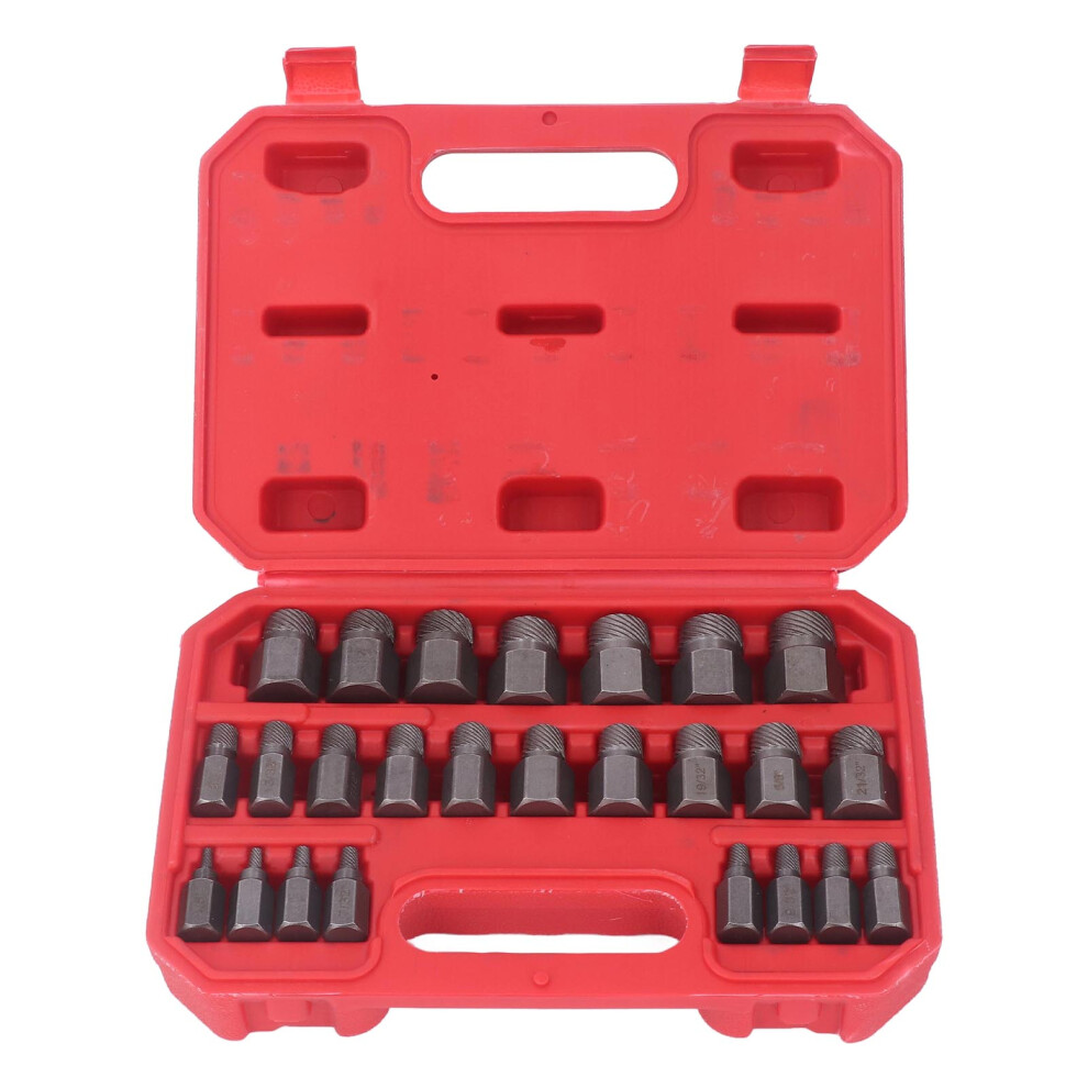 25Pcs Damaged Bolt Extractor Set Chrome Molybdenum Steel Inch 323163078106
