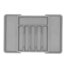(Gray) Erweiterbarer Schubladenorganizer Besteckkasten Grau Küche