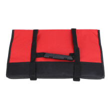 (Red) Tool Roll Up Bag Multiple Pockets Heavy Duty Red