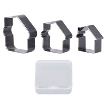3x Leder-Stanzset Hausform, 73/62/52mm, Stahl