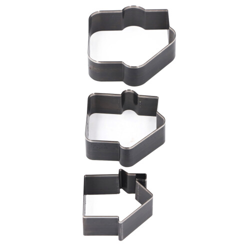 3x Leder-Stanzset Hausform, 73/62/52mm, Stahl 1