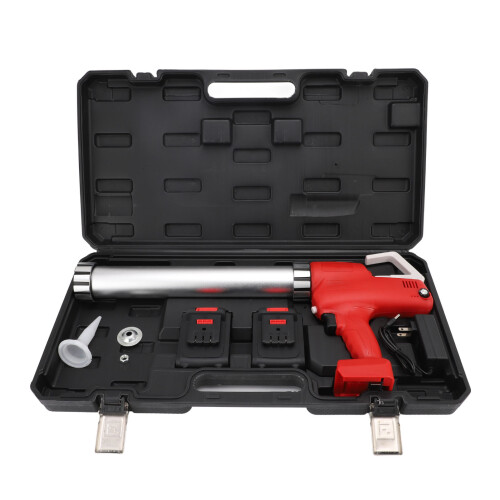 (US Plug) Akku-Kalibrierpistole 21V einstellbar 600ml Silber/Rot