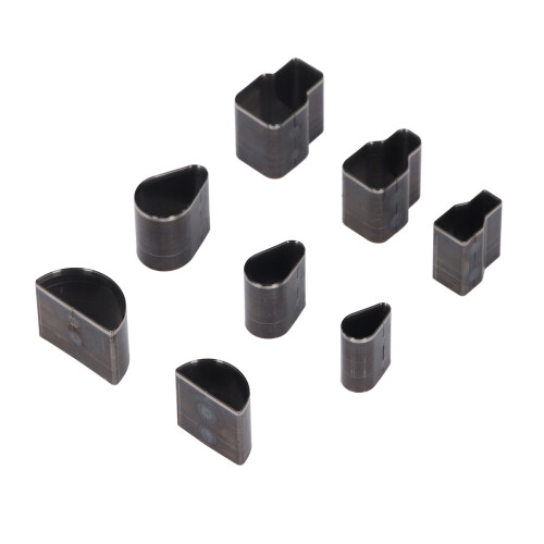 8x Leder-Stanzset Oval, Halbkreis, Quadrat, Wassertropfen 2