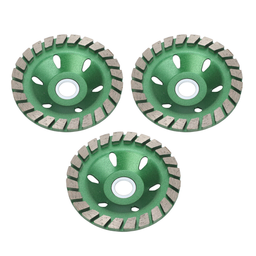 3Pcs Diamond Grinding Wheel 100Mm 24T For Angle Grinder 610830962883
