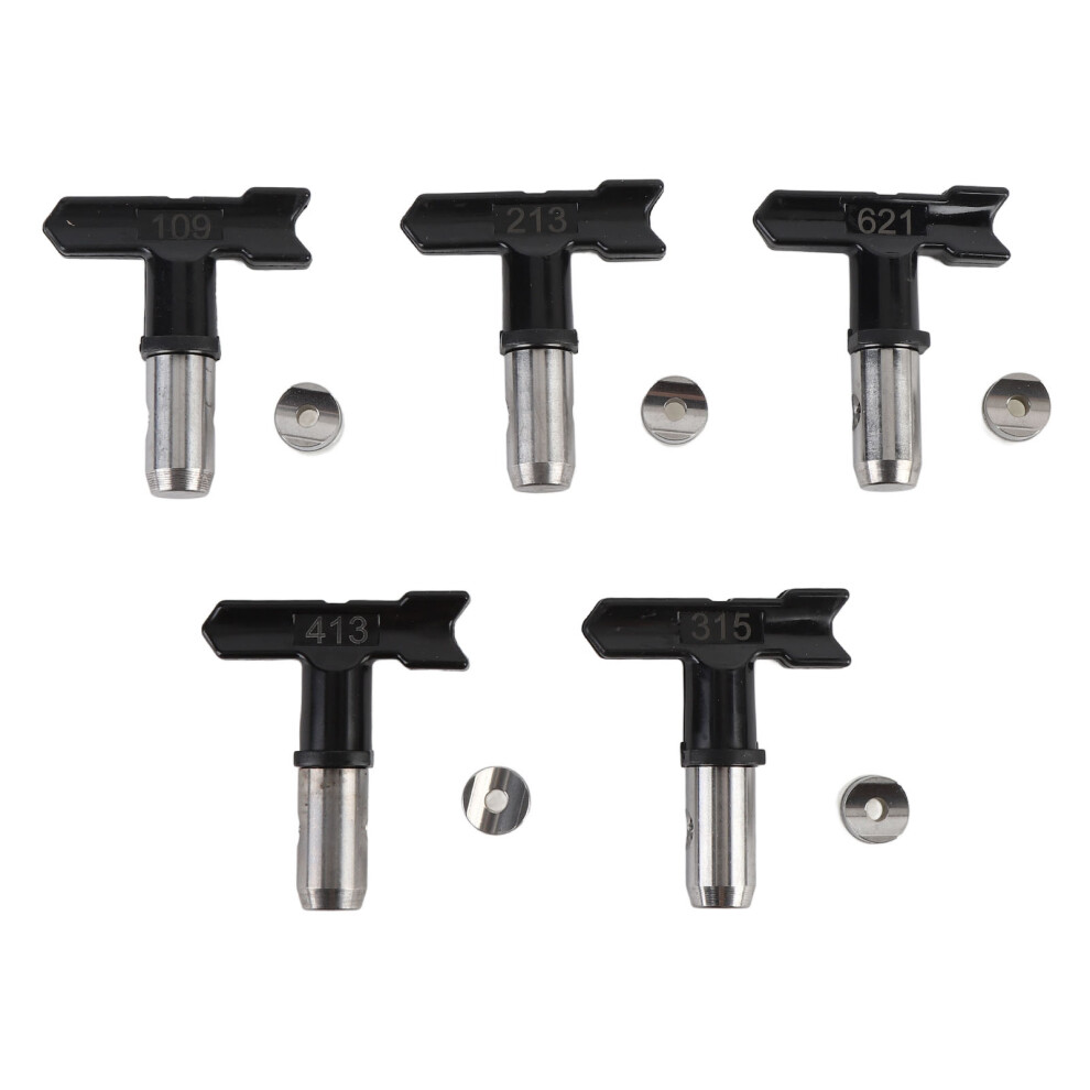 5 Set Airless Sprayer Tips 109 213 315 413 621 Nozzle Black 610830969257