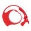 Abdeckband-Spender 25mm, rundes Griff, rot, tragbar 1