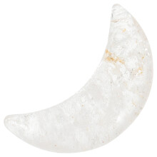 White Moon-Shaped Stone Natural Stone Decorative Ornament