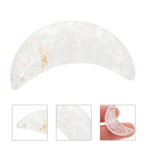 White Moon-Shaped Stone Natural Stone Decorative Ornament 2