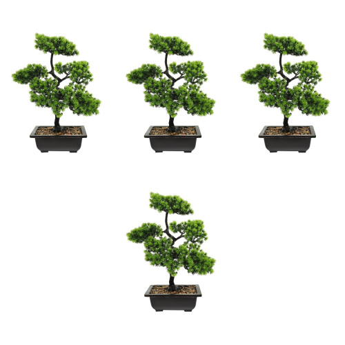 4 Unidades Árvore Bonsai Artificial Vaso Planta 2