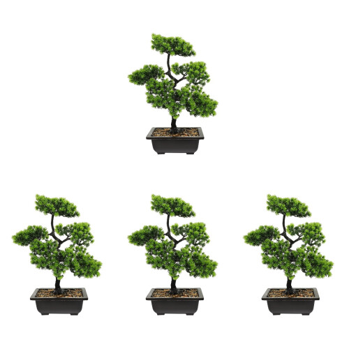 4 Unidades Árvore Bonsai Artificial Vaso Planta 1