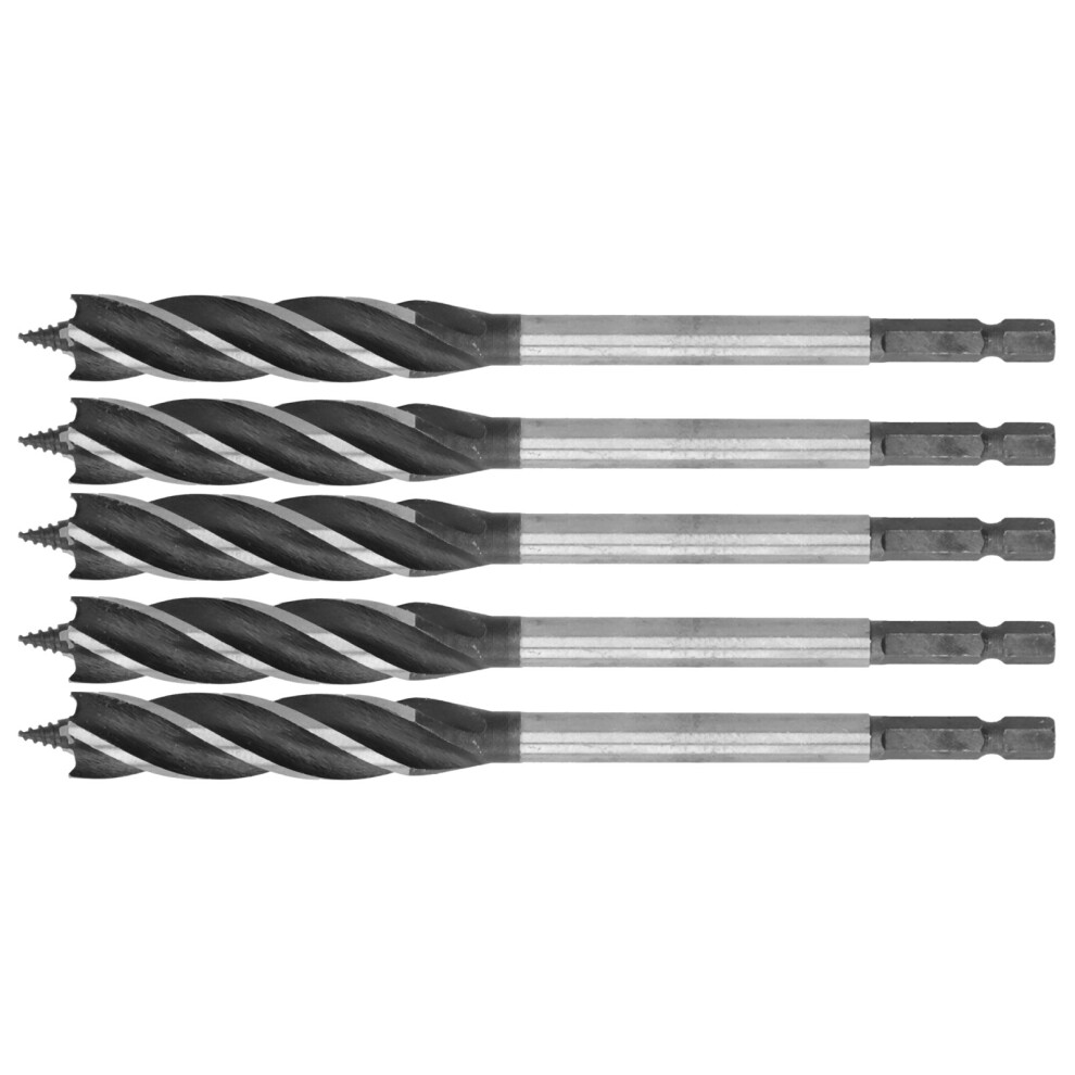 5Pcs Woodworking Drill Bit 4-Flute Hex Shank Hole Saw 14Mm 610830901851