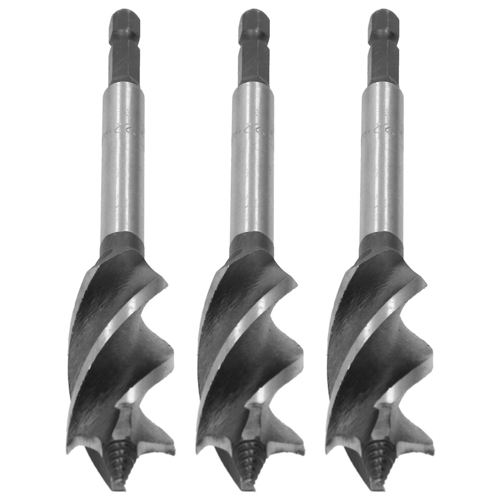 3Pcs 4-Slot 4-Flute Hex Shank Hole Saw 22Mm Woodworking Bits 610830901875