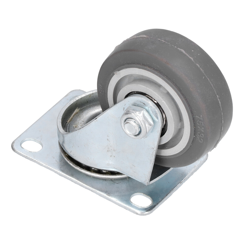 Caster Wheel Silent 360 Steering 2-Bearing Tpr Rubber Dia75mm Gray 610830880378