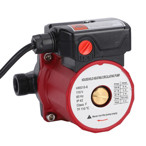 (Red) Circulation Pump 6m 65L/min Hot Water Booster 2