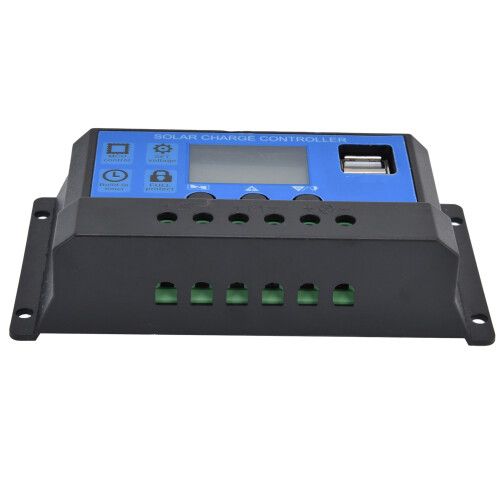 (10A) Solarladeregler LCD Dual-USB 12V-24V 10A 1