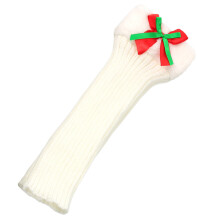 Christmas Themed Plush Trim Warm Leg Warmers Sweet-White