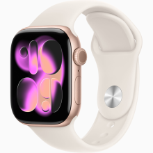 Apple Watch Series 11 GPS 42 mm Rózsaarany alumínium MEU04 S/M Világos pirosító (Light Blush) sport szíj