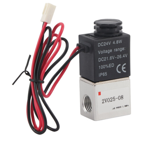 (DC24V) Magnetventil 2/2-Wege Alu NC G1/4" 24V DC 1