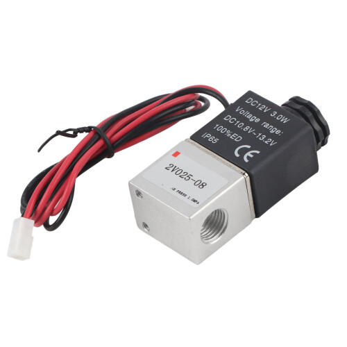 (DC12V) Magnetventil 2/2-Wege Alu NC G1/4" 24V DC 2