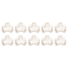 (White) 10x 5-Wege PVC Verbinder 25mm Bogen Weiß