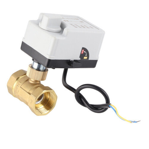 Motorized Ball Valve 2 Wire 2 Way NC DN25 Brass ABS DC 12V-24V