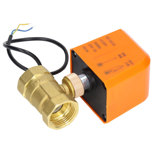Kugelhahn DN25 Messing ABS 2-Wege NO AC220V motorisiert 1