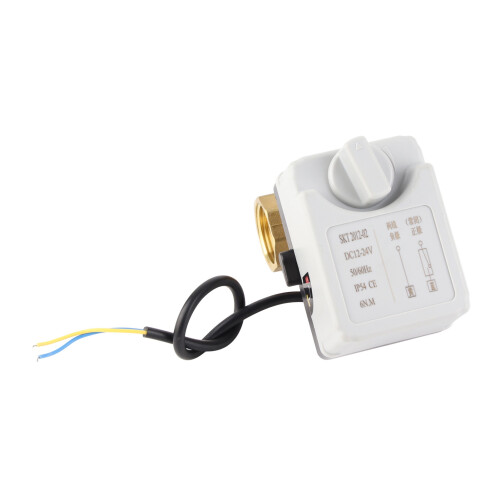 Motorized Ball Valve 2 Wire 2 Way NC DN25 Brass ABS DC 12V-24V 2