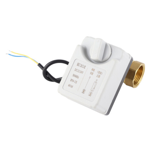 Motorized Ball Valve 2 Wire 2 Way NC DN25 Brass ABS DC 12V-24V 1