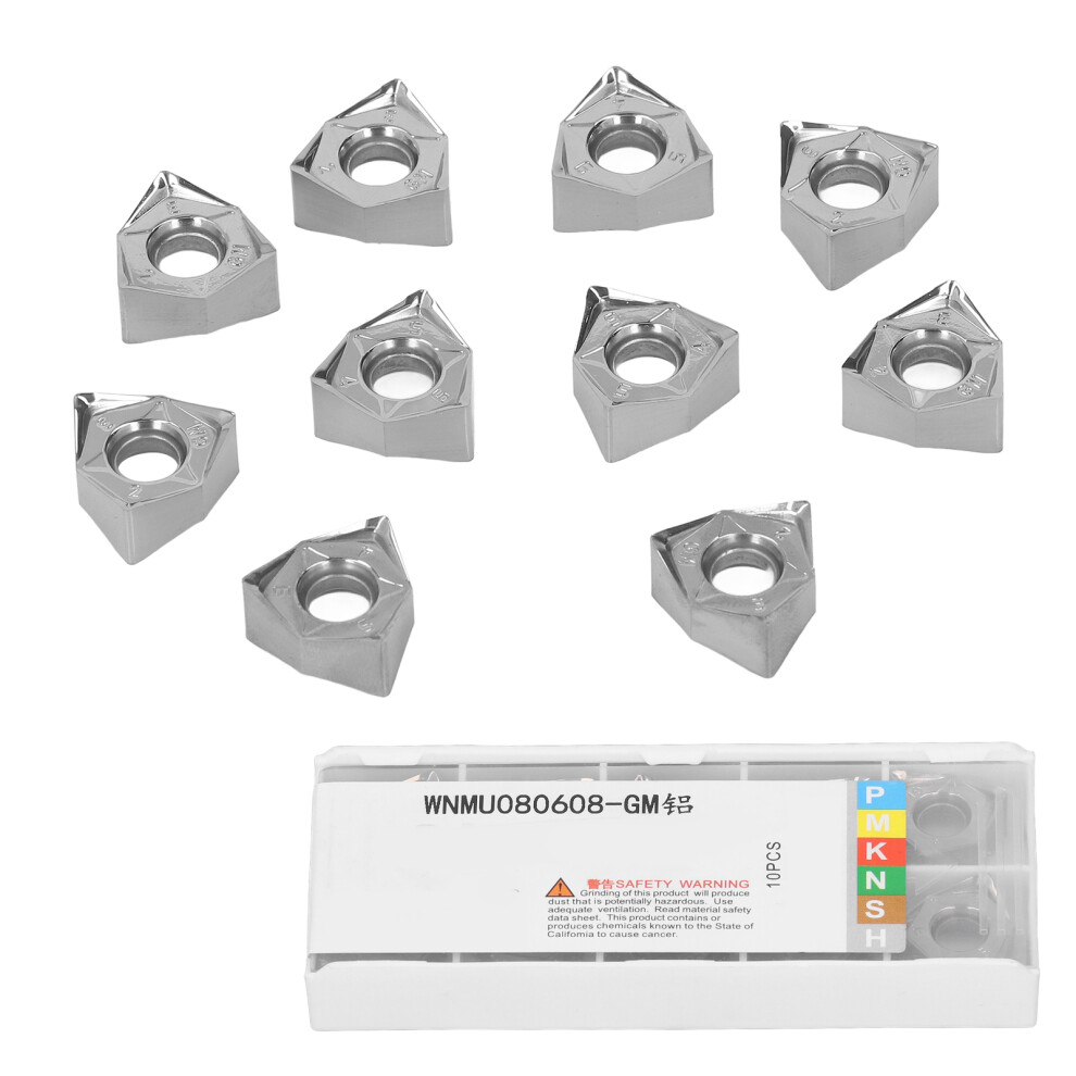 10Pcs Turning Inserts Aluminum Alloy Indexable Cnc Lathe Cutting Tool 610830846411