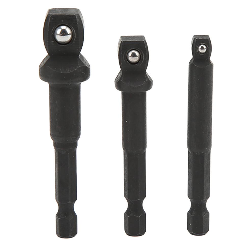3Pcs Socket Adapter 1/2In 3/8In 1/4In Hex Shank Kit 323163111704