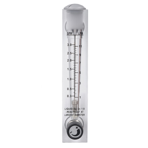 Einstellbarer Panel-Durchflussmesser 0,3-3 GPM Acryl transparent 1