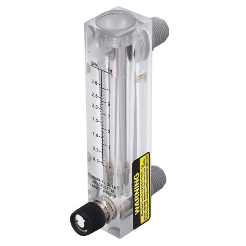 Einstellbarer Panel-Durchflussmesser 0,3-3 GPM Acryl transparent 2