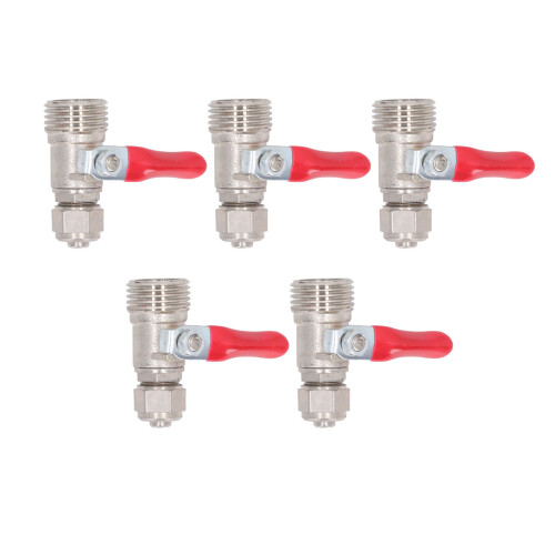 5x gerades Kugelventil 4/5"-2/5" Zinklegierung Wasserfilter