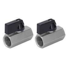 2x Messing-Kugelventil G3/8 weiblich Sandgestrahlt Absperrventil