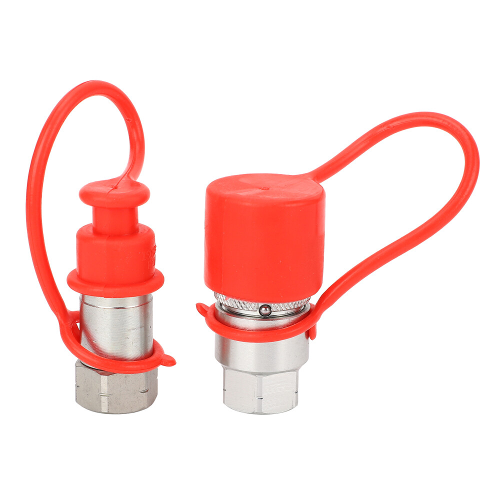 2 Pcs 1/4In Npt Hydraulic Quick Coupler Flat Face High Pressure 610830967284