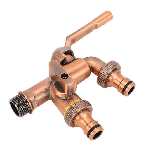 Doppel-Taps-Wasserhahn 3/4" Eingang, 25mm, 2-Wege 1