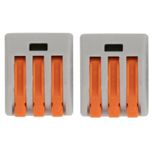 15 Pcs PCT-213 Connector Spring Terminal Block 3 Way Cable Connector