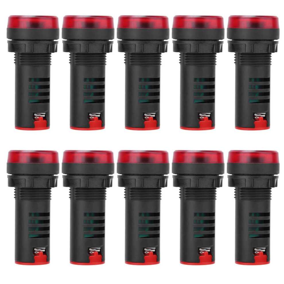 10 Pcs Berm Led Buzzer Ad16-22Sm Red Flash 12V Ac/Dc 610830928278