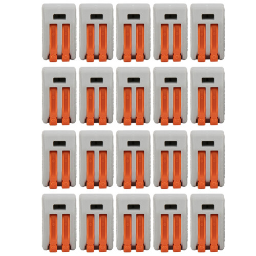 20 Pcs PCT-212 Connector Spring Terminal Block 2 Way Cable Connector