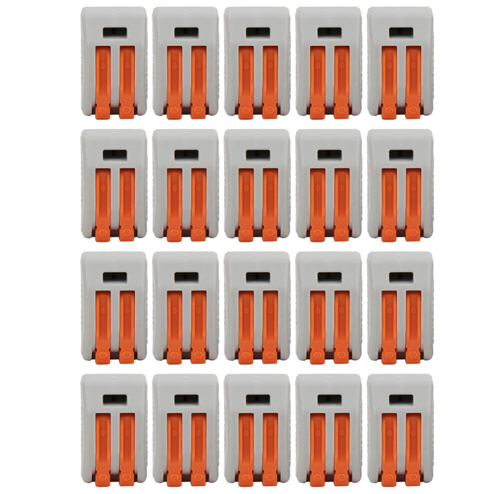 20 Pcs Pct-212 Connector Spring Terminal Block 2 Way Cable Connector 610830930943