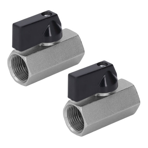 2x Messing-Kugelventil G3/8 weiblich Sandgestrahlt Absperrventil 2