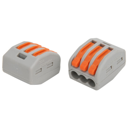 15 Pcs PCT-213 Connector Spring Terminal Block 3 Way Cable Connector 1