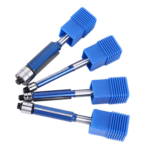 4-tlg. Flush-Trim-Bit-Set 6mm Schaft Doppelträger 1