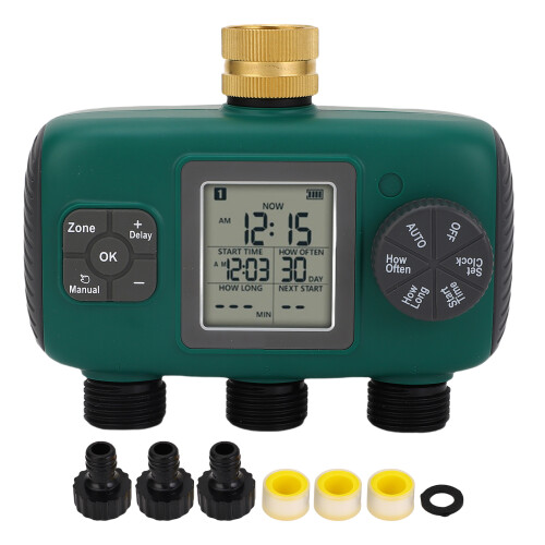 3-Wege-Sprüher-Timer Messing LCD wasserdicht Bewässerung
