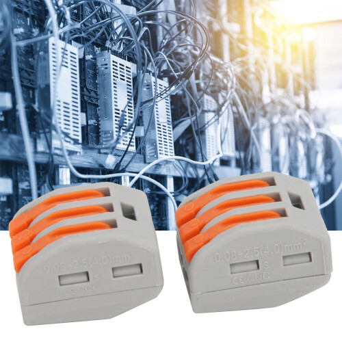 15 Pcs PCT-213 Connector Spring Terminal Block 3 Way Cable Connector 2