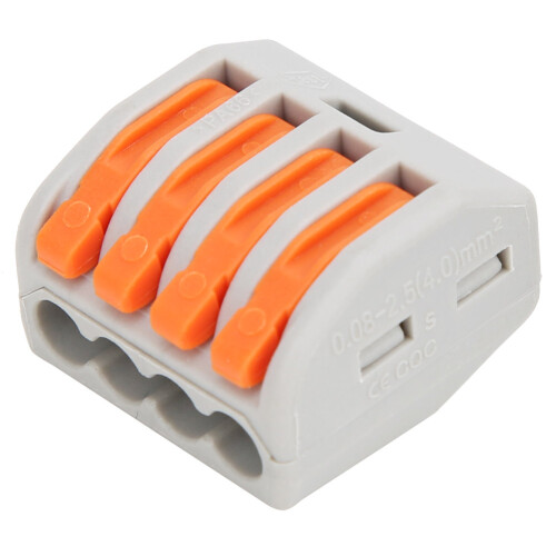 12 Pcs PCT-214 Connector Spring Terminal Block 4 Way Cable Connector 2