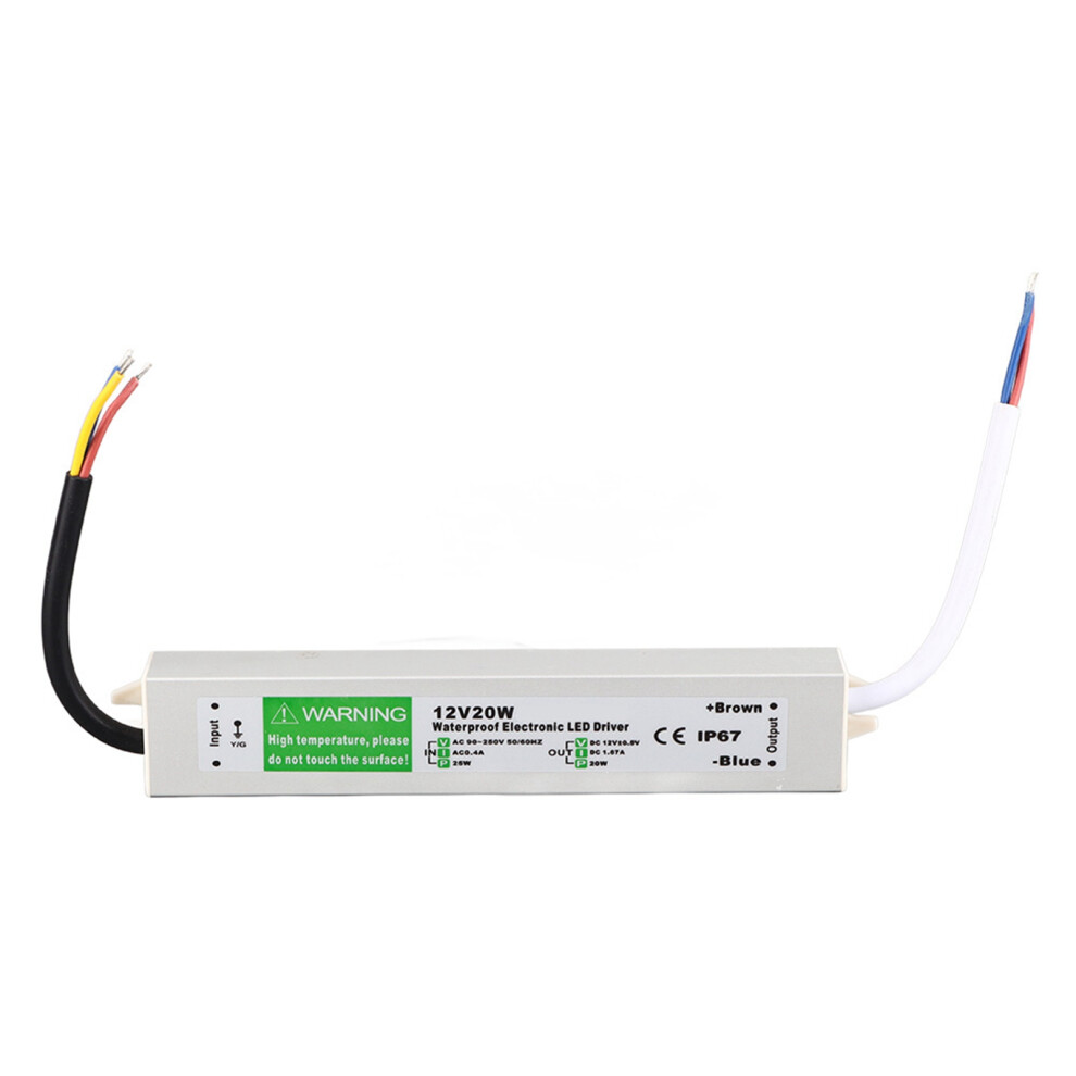 12V 20W Outdoor Waterproof Led Driver Power Supply 610830918798